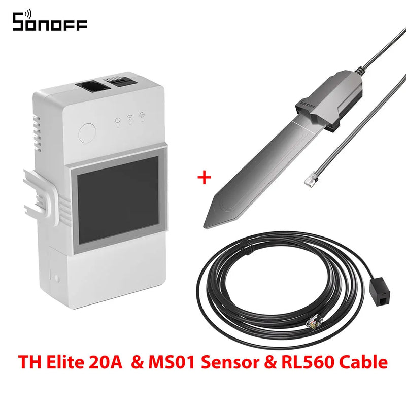 SONOFF TH Elite 16A/20A Smart Temperature & Humidity WiFi Switch Dry Contact Real Time Monitoring via eWeLink Alexa Google
