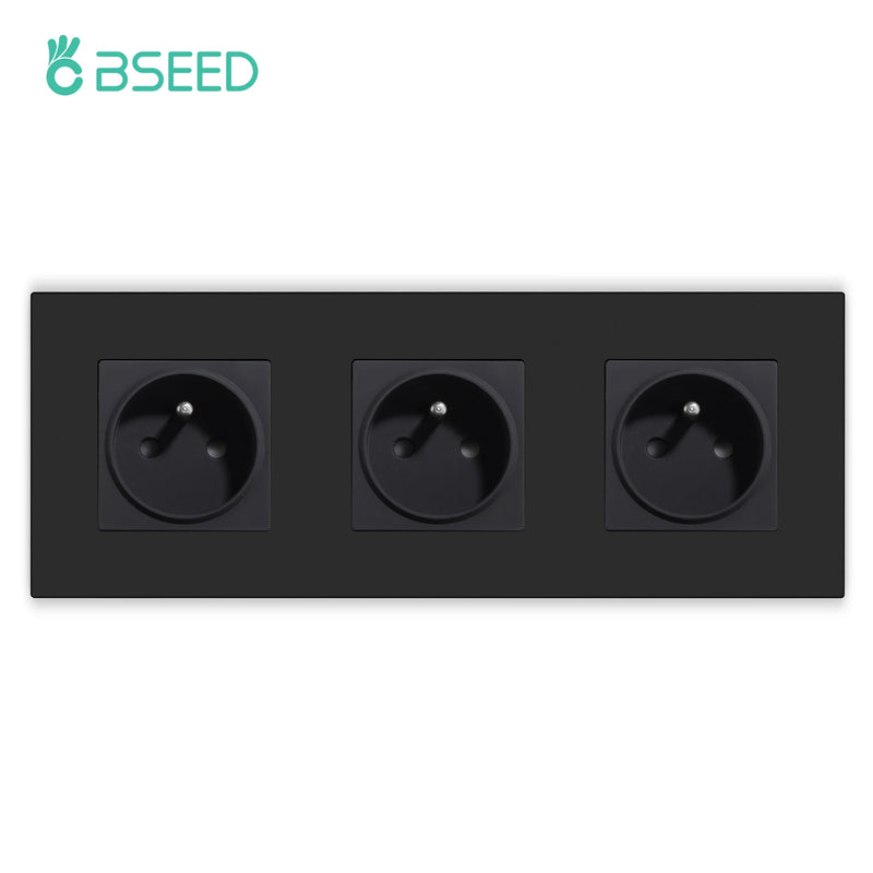 BSEED French Wall Power Socket Dual USB Type-C Charging Interface for Phone/PC Plastic Frame French Electric Outlet 250V