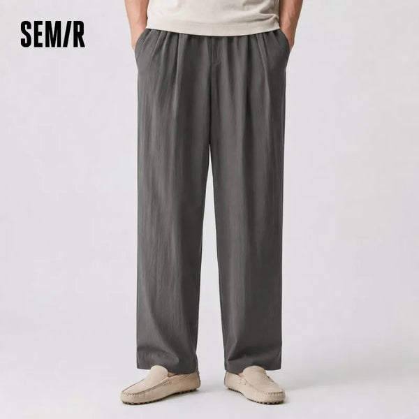 ខោបុរស Semir ធម្មតា មីក្រូ ជ្រួញ រាងអក្សរ A រលុង ផាសុកភាព ខ្ពស់ ស្លីម សម ជើងធំទូលាយ ម៉ូដរដូវក្តៅ ឆ្នាំ២០២៦