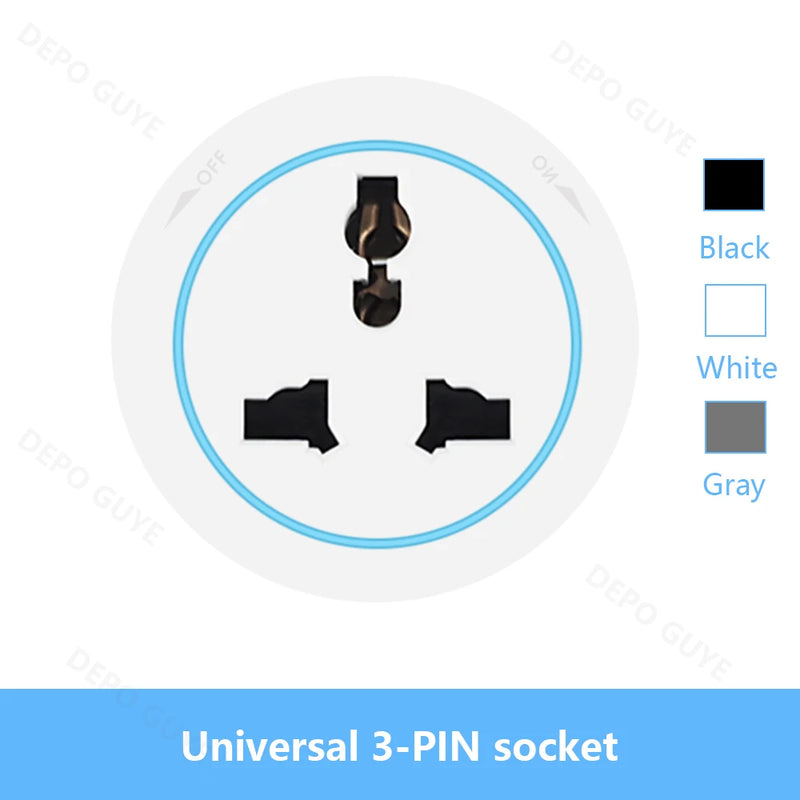 Power Track Socket EU/FR/Italy/Israeli USB Type-C Round Romovable Adapter Home Kitchen Wall Mounted Universal Electrical Outlet