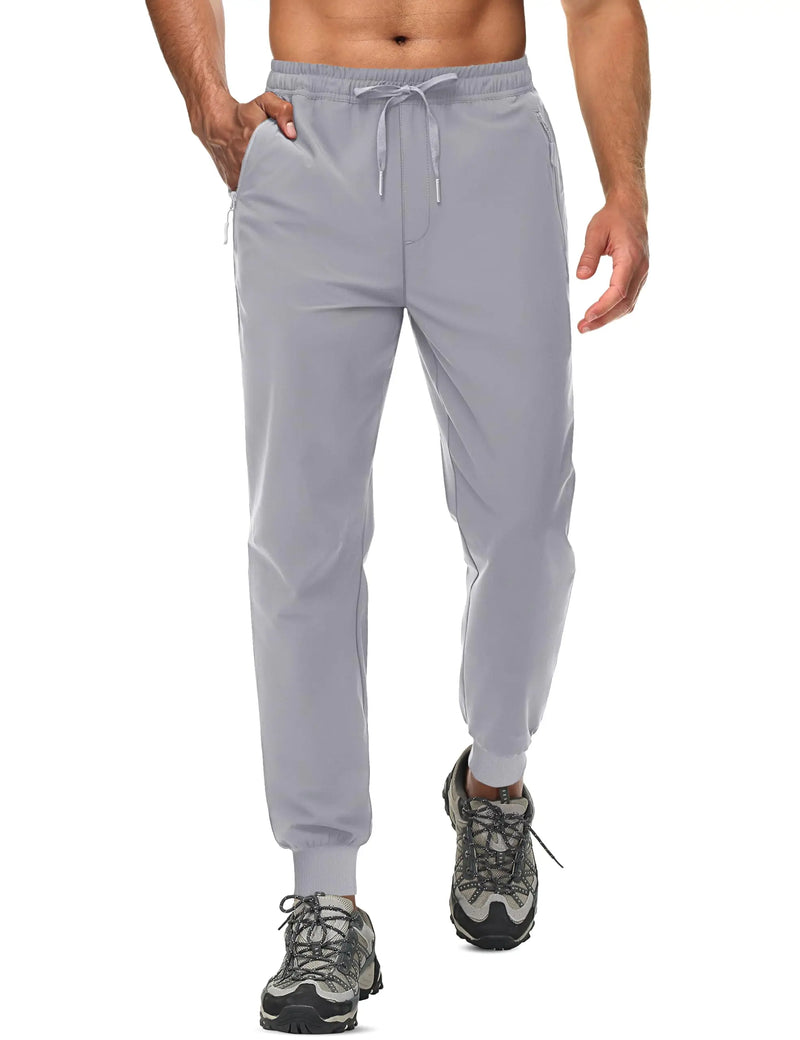 TACVASEN Summer Quick Dry Hiking Pants Mens Casual Zipper Pockets Sports Training Pants Outdoor Jogger Running Gym Work Trousers