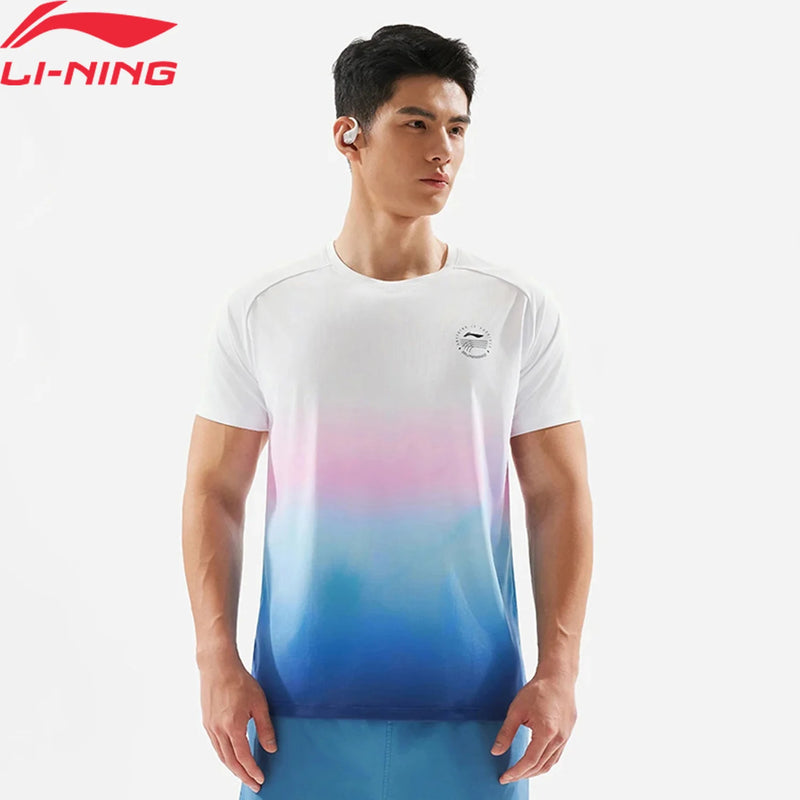 អាវយឺតរត់បុរស Li-Ning AT DRY 100% Polyester ទំហំធម្មតា ខ្យល់ចេញចូលបាន ឆ្លុះពន្លឺបាន អាវយឺតកីឡា LiNing ATSV091