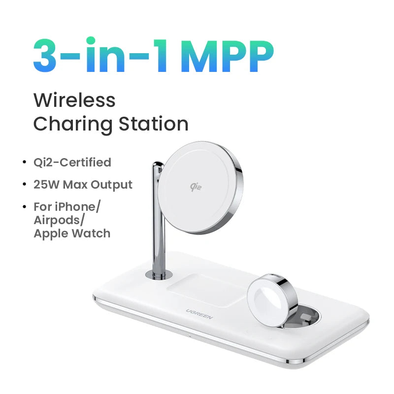 【Big Sale】UGREEN MFi for Magsafe 20W Wireless Charger Stand 15W 2-in-1 Charging Station For iPhone 15 14 Pro Max For AirPods