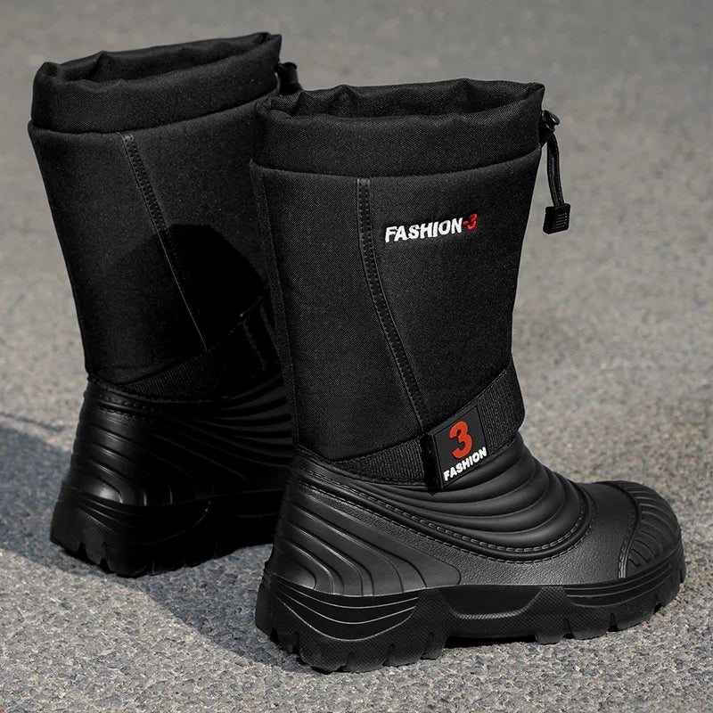 Men's snow boots winter non-slip warm plush Thick sole plus size high top boots fashion Joker outdoor sports casual cotton boots
