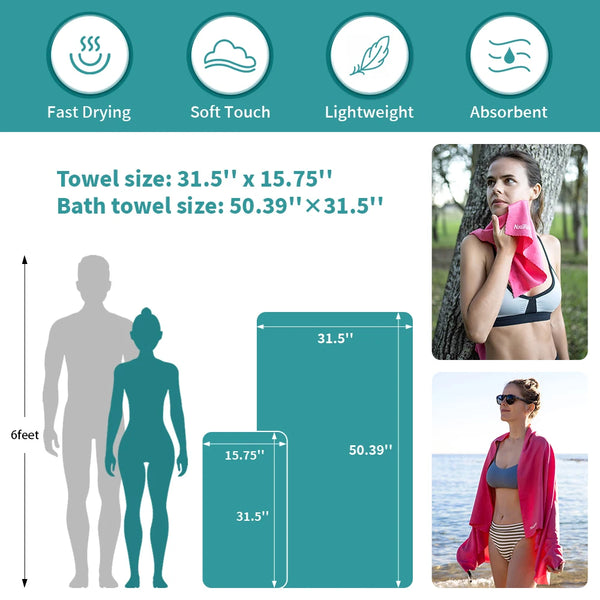 Naturehike 2026 New 10-Color Quick Dry Towel Outdoor Moisture Breathable Bath Towel Portable Sports Gym Towel Travel Beach Towel