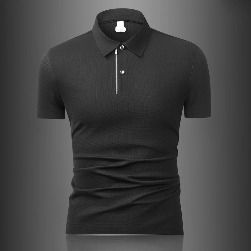 Men's  Waffle Ice Silk Polo Shirt - Cooling & Stretch, Slim Fit, Multi Colors  Breathable, Moisture-wicking  T-shirt.