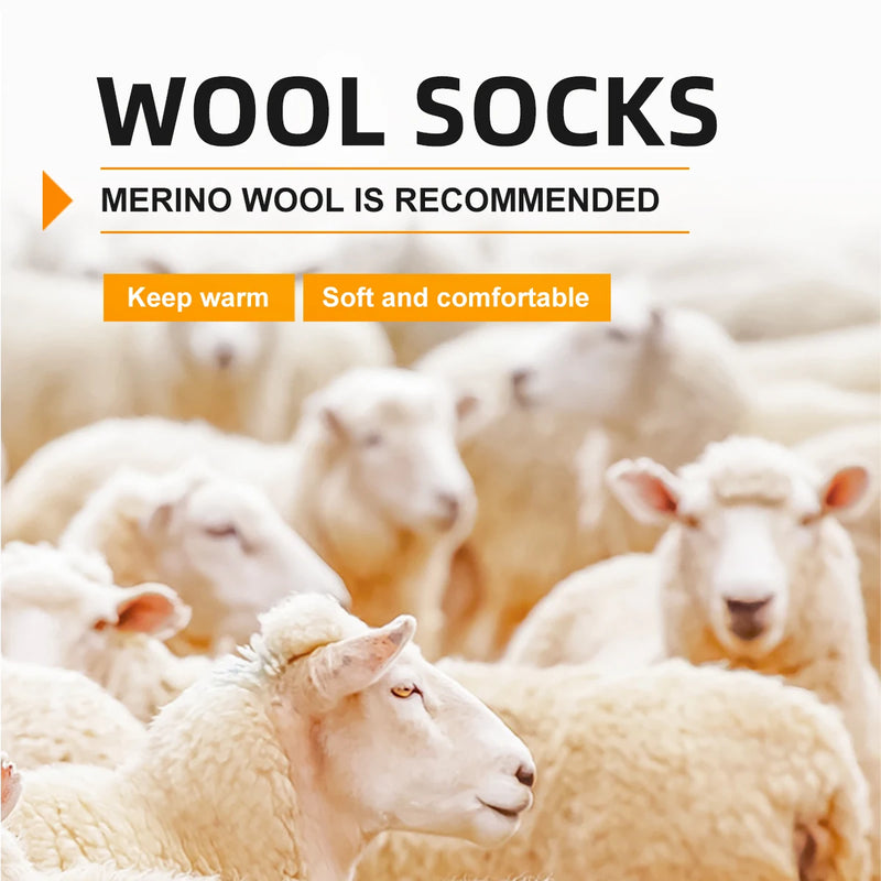 WRELS Merino Wool Socks Unisex Super Thick Thermal Hiking Socks for Cold Weather Compression Running Socks Outdoor Warm Socks