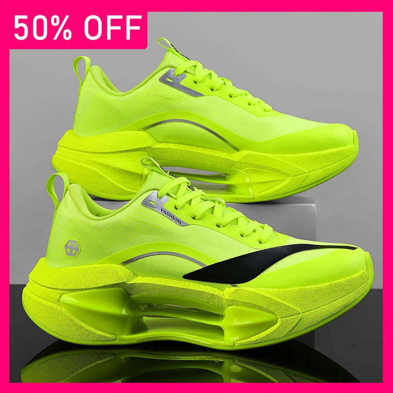 Unisex Sports Shoes Marathon Features Autumn Outdoor Running Shoes Hollowed Out Soft Sole Anti Slip Damping Training Shoes Man