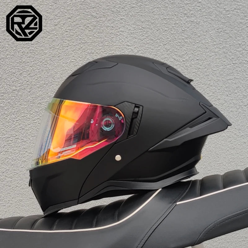 ORZ male and female adult full face motorcycle helmet modular flip helmet dual lens DOT approved racing off-road helmet