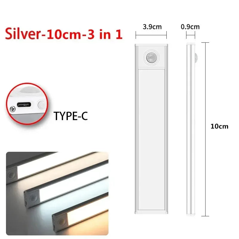Motion Sensor LED Night Light USB Rechargeable Wireless Wall Mounted for Bedroom Corridor Stairs Bedroom Protection Lighting
