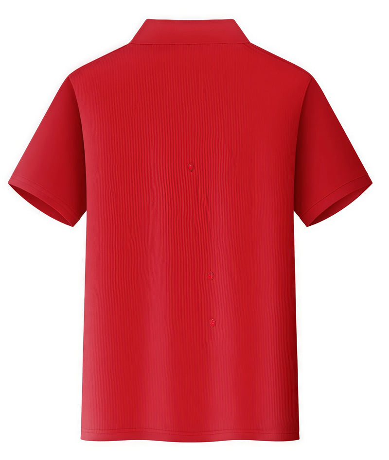 Men's Short-Sleeved Summer T-Shirt Quick-Drying Lapel POLO Shirt Bird's Eye Fabric Breathable Cool Team Uniform