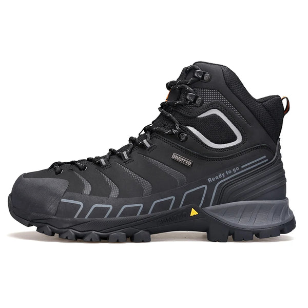 HUMTTO Leather Hiking Boots for Men Luxury Designer Waterproof Outdoor Shoes Climbing Trekking Sneakers Mens Safety Ankle Boots