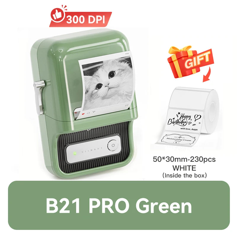 Niimbot B21 Pro 300DPI HD Printing Portable Thermal Printer Self-adhesive Label Printer Sticker Maker For Photos Receipts Note