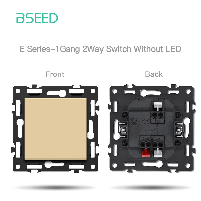 BSEED 1/2Gang Button Light Switch Function Part Glass Frame Only Light Switch Wall Power Scoket DIY Parts Free Combination 86mm