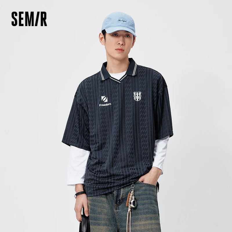 Semir Men Polo Shirt Color Block Lapel Knit Casual Sporty Vitality Jersey Style 2026 Summer Fashion Top