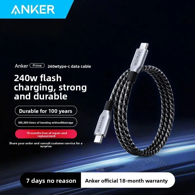 ខ្សែសាកទិន្នន័យ ANKER Prime PD240W ប្រភេទ Dual Typec ស័ក្តិសមសម្រាប់ Apple 16 Mobile MacBook សាកថ្មលឿន