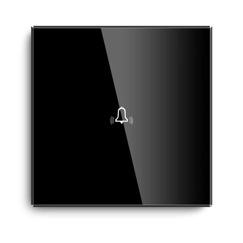 BSEED Touch Screen Doorbell Switch LED Backlight Indicator Wall Switches Glass Panel Door Bell Switch 86*86mm Home Inprovement