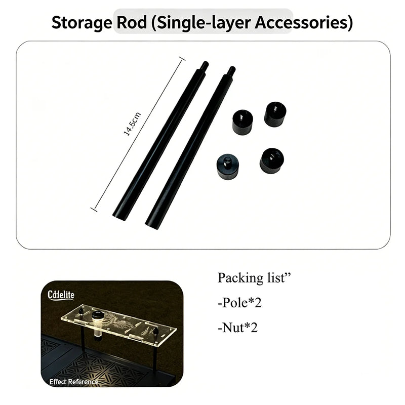 IGT Table 0.5 Unit Acrylic Upper Shark Shelf Transparent Camping Storage Rack Lightweight Atmosphere Light Stand for GZ 38 Lamp