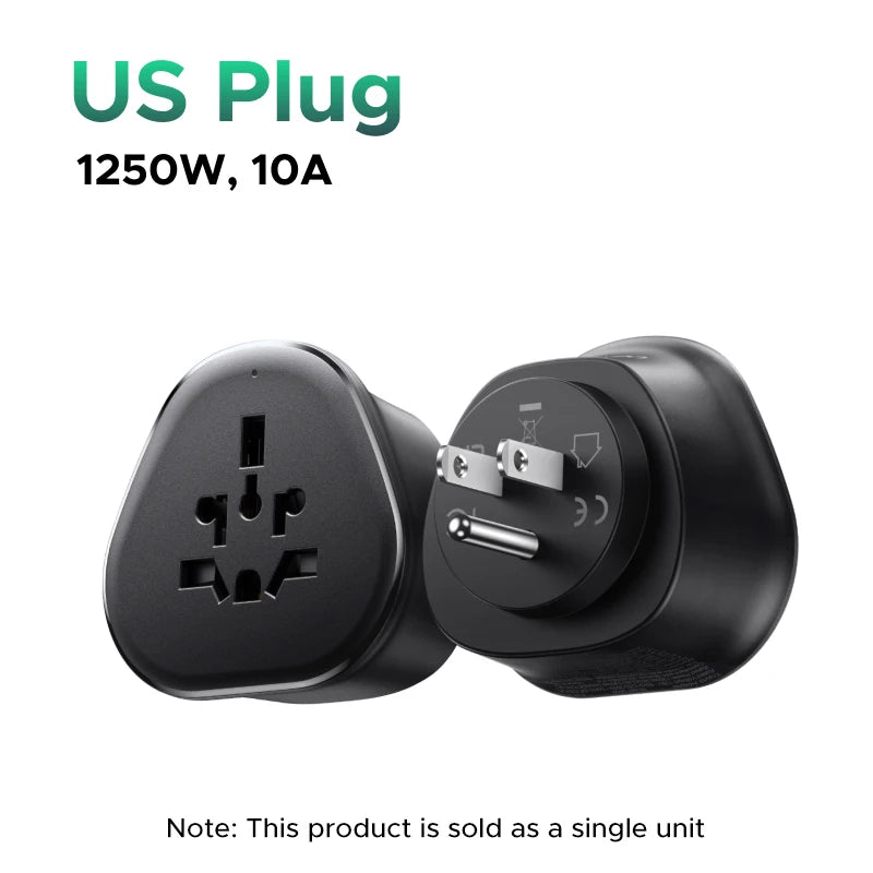 UGREEN Universal Travel Adapter Extension Socket EU/US/UK Plug Converter Multi-Country Power Adaptor for EU US UK KR RU Outlets