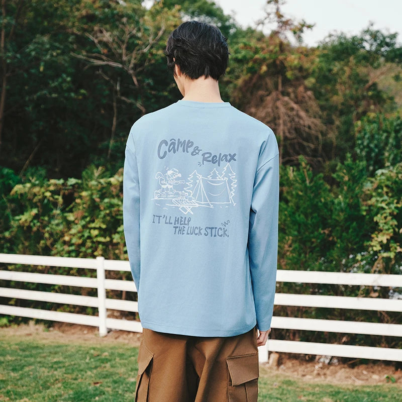 Semir Quick Dry Tshirt Men 2026 Spring Pattern Crew Neck Slightly Loose Letter Print Casual Versatile Basic Inner Layer Top