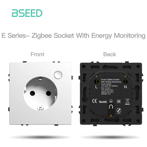 ម៉ូឌុលប្តូរភ្លើងប៊ូតុង Zigbee ស៊េរី E 1/2/3/4Gang ស៊ុមប្លាស្ទិកសម្រាប់រន្ធឆ្លាតវៃ DIY ផ្នែក Tuya Smart Life Control