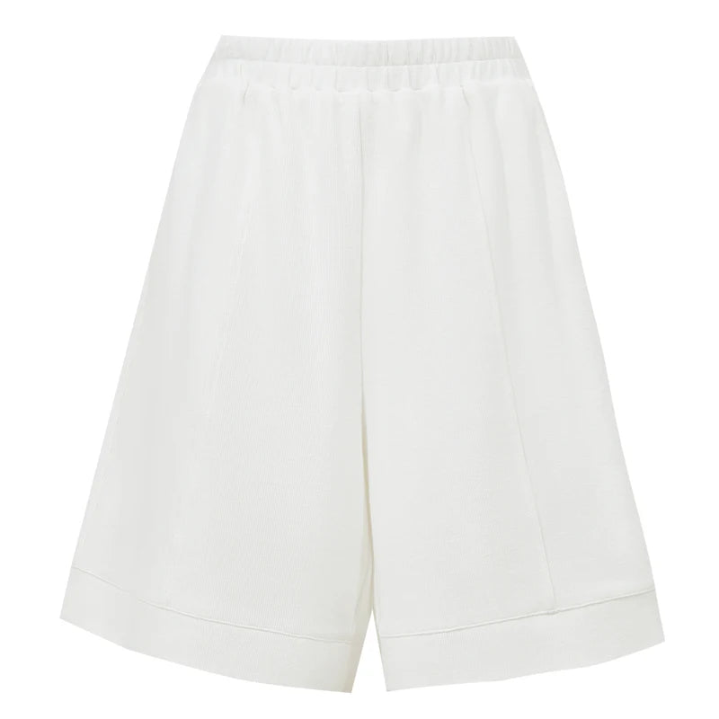 Amii Waffle Textured Women's Shorts 2026 Summer New Elastic Waist Loose Pants Cotton Casual Versatile Women's Clothing 12622169