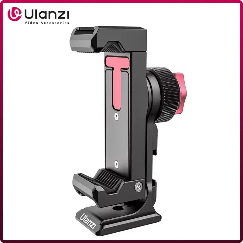 ក្លីបទូរស័ព្ទដែក Ulanzi ST-27 Iron Man IV ថតបាន 360° បញ្ឈរ ក្លីបស្មាតហ្វូន ជាមួយជើងទ្រត្រជាក់ 1/4'' Arca Tripod