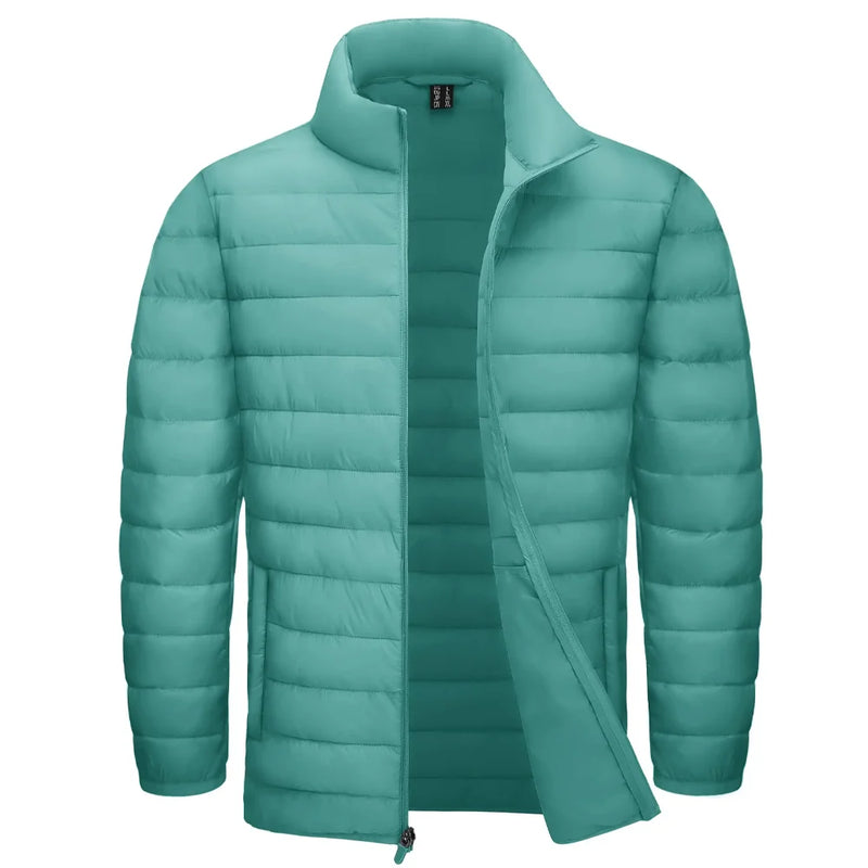 TACVASEN Stand Collar Lightweight Puffer Jackets Mens Quilted Jacket Water Resistant Ripstop Down Insulated Windbreaker Coats