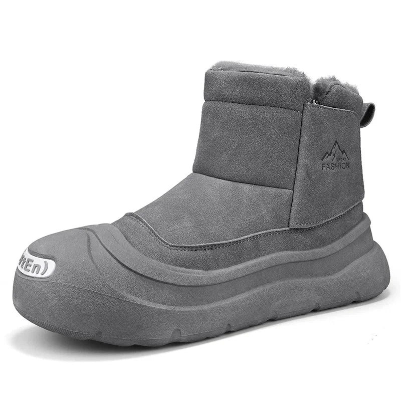 Men's snow boots winter warm plush cotton shoes soft sole non-slip high top boots fashion youth Joker outdoor sports work boots