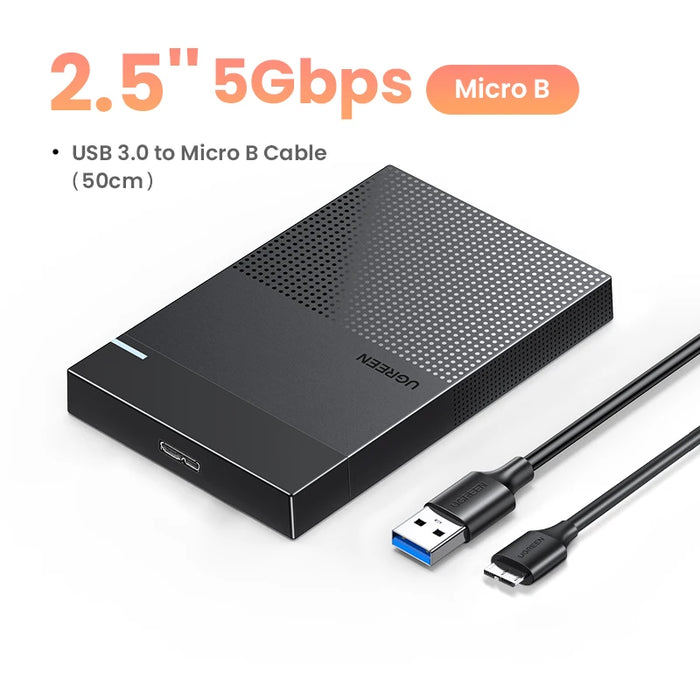 UGREEN HDD Case 3.5 2.5 SATA to USB 3.0 Adapter External Hard Drive Enclosure Reader for SSD Disk HDD Box Case HD 3.5 HDD Case For 2.5 Micro B CN