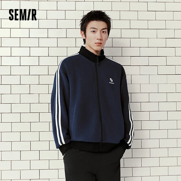 អាវក្រៅបុរស Semir ឆ្នូតពណ៌ ប៉ាក់អក្សរ កអាវរលុង ធម្មតា រដូវស្លឹកឈើជ្រុះ ពាក់ប្រចាំថ្ងៃ 2026