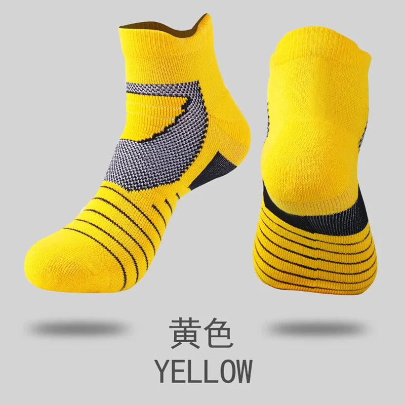 WRELS 1/2/3 Pairs Athletic Ankle Socks Cushioned Moisture Wicking No Show Socks Seamless Non‑Slip Breathable Running Sports Sock