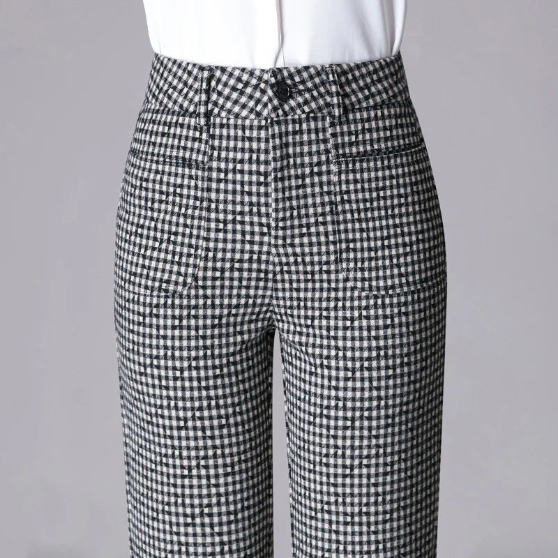 2026 New Collection Women's Mid-Stretch Trousers Commuter-Style Casual Pants for Girls Asian Sizes M-7XL