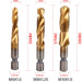 NEW Tap Drill Bit Set Hex Shank Titanium Plated HSS Screw Thread Bit Screw Machine Compound Tap M3 M4 M5 M6 M8 M10 Hand Tools 3Pcs Golden -1