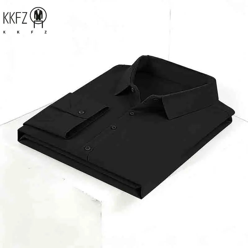 Men's Navy Blue Long Sleeve Dress Shirt Slim Fit Non-iron Formal Business Button Down Shirt for Office