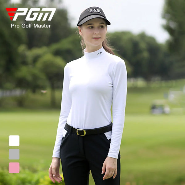 PGM golf Women Long Sleeve T Shirts Autumn Winter Keep Warm Outdoor Sports Bottoming Shirt Ladies Slim Fit YF389