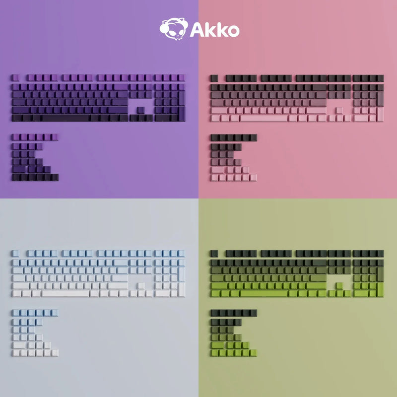 Akko Side Printed Gradient Keycap Set Cherry Profile Double Shot PBT 135-Key Keycaps for MX Switches Gamer Mechanical Keyboard