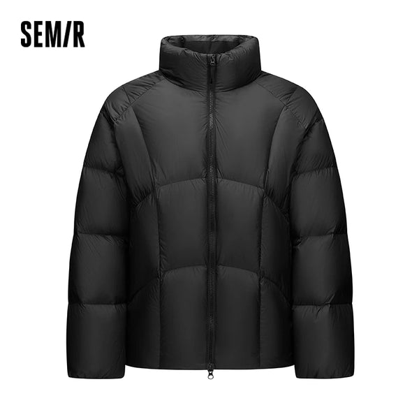 អាវក្រៅបុរស Semir ៩០ភាគរយ ធ្វើពីរោមចៀម កអាវឈរ រចនាបថទំនើប សមល្មម រលុង ឆ្នាំ២០២៦ រដូវរងាថ្មី ស្លៀកប្រចាំថ្ងៃ រចនាបថធម្មតាក្នុងទីក្រុង