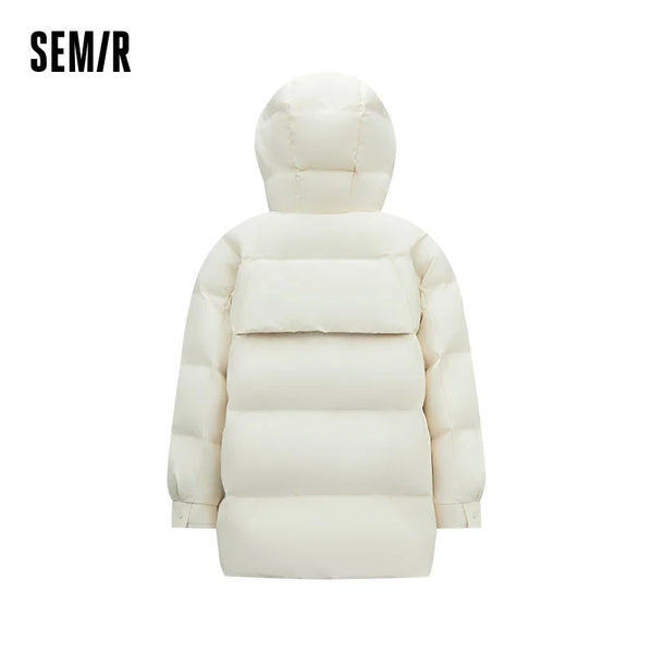 អាវក្រៅ Semir សម្រាប់ស្ត្រី ៩០ ភាគរយ ប្រវែងមធ្យម រចនាប័ទ្មធម្មតាក្នុងទីក្រុង រាងប៉ោង ឆ្នាំ ២០២៦ ស្រទាប់ក្រៅផ្ទះរដូវរងា