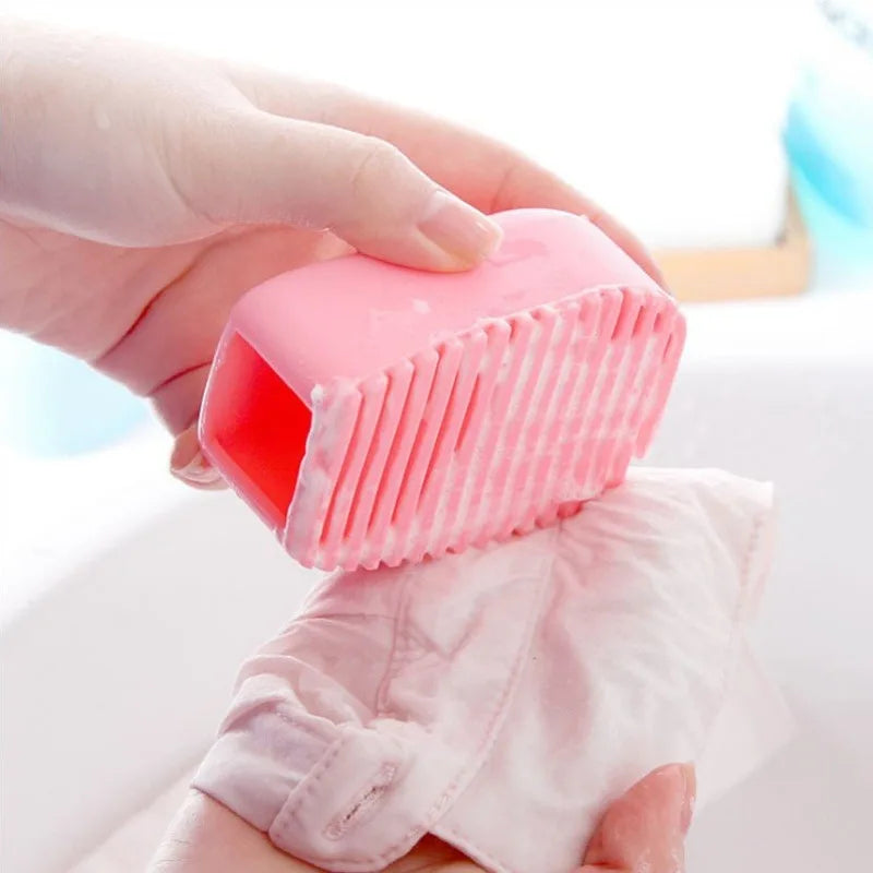 1pc Portable Mini Washing Board,Candy-Colored Handheld Thickened Silicone Washing Brush,Scrub Board Cleaning Brush.Laundry Board