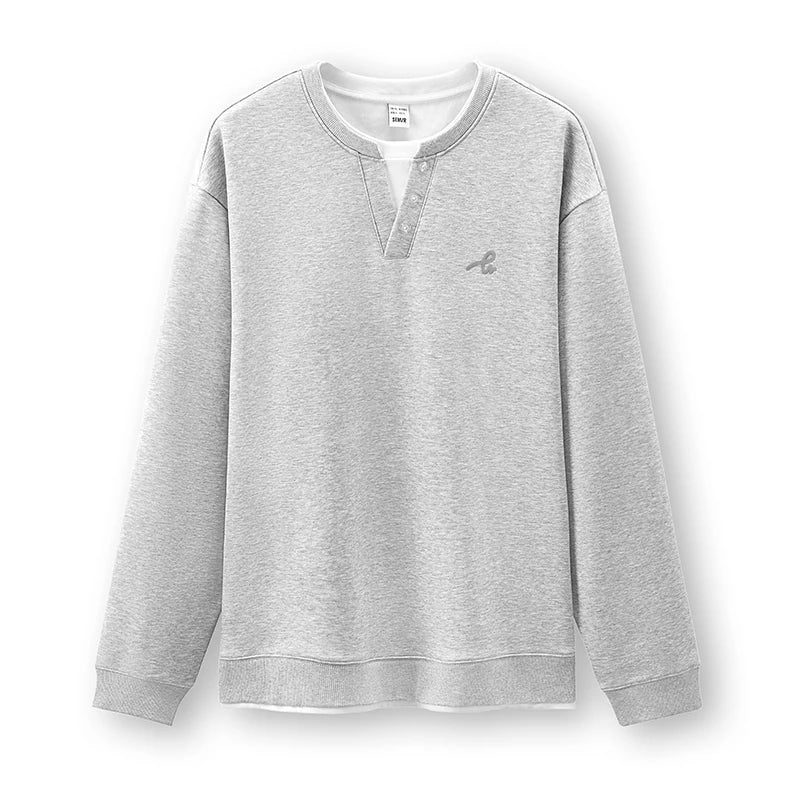 Semir Men Fleece Sweatshirt Layered Look Graphic Print 2026 New Winter Daily Wear Urban Casual Style Cold Weather Layering