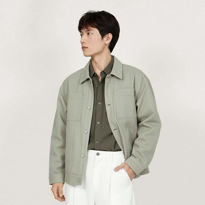 Semir Classic Jacket Men Spring Lapel Fleece Commute Basic Versatile Slightly Loose Structured Silhouette Casual Top