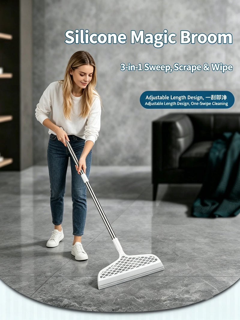 Silicone Scraper Broom Magic Wiper High Place Glass Wiper Floor Mop Household Splicing Cleaning Broom Bathroom Sweeping Water