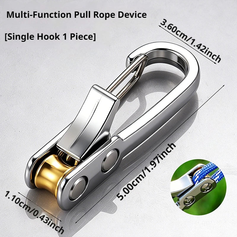 SEAMETAL Aluminum Alloy Tent Rope Tensioner Stainless Steel Self Lock Rope Adjuster Anti-Slip Tarp Tightener Outdoor Accessories