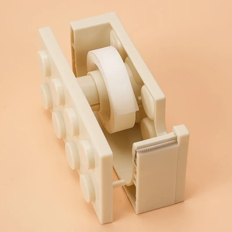 1pc Building Block Tape Holder, Cultural And Creative Tape Holder, Transparent Tape Cutter, Office Tape Box, Tape storage box