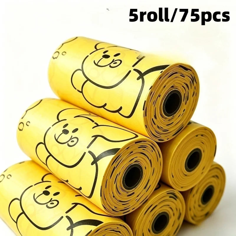 3/5roll（45pcs/75pcs） Degradable Pet Poop Bag, Thickened Design, Cat Litter Bag, Picking Up Poop Bag, Cute Pattern. Dog, Cat Prod