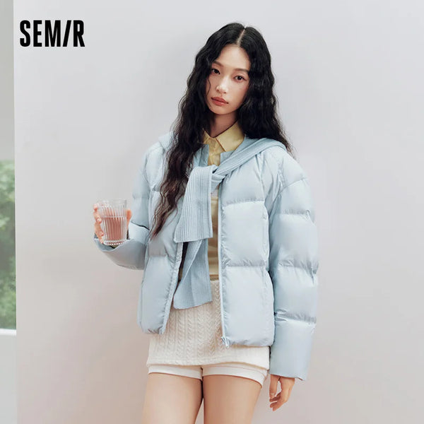 អាវក្រមា Semir សម្រាប់ស្ត្រី ពាក់ពីលើចុះក្រោម ៩០ ភាគរយ ការពារទឹក ការពារខ្យល់ រលុង សមល្មម មានខ្សែចង ឆ្នាំ២០២៦ ថ្មី