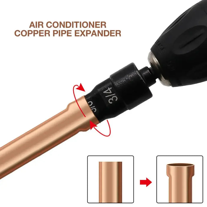 Repair Tool Air Conditioner Copper Pipe Expander Drill Bit Set 5 in 1 Copper Tube Expander for Hex Handle Hand Drill HVAC Repair