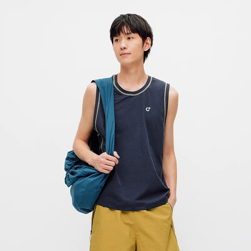 Semir Men Vest Outdoor Sport Color Block Stitching Slightly Loose Reflective Print 2026 Summer Casual Top