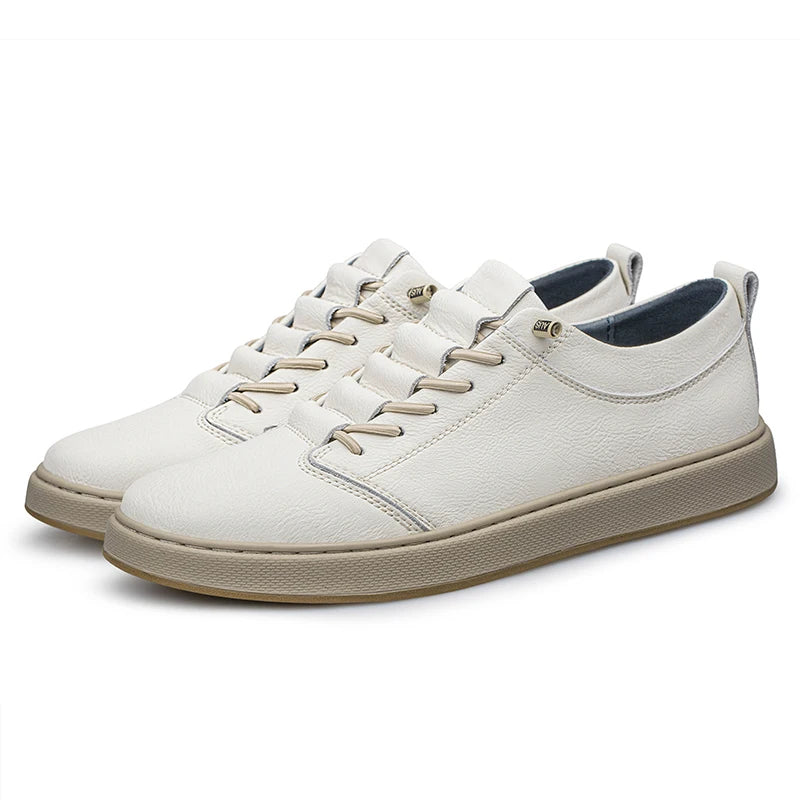 Spring Autumn Mens Fashion Leather Casual Shoes Fashion Skateboarding Shoes Flat Comfortable Big Size 46 47